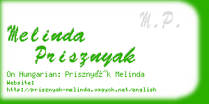 melinda prisznyak business card